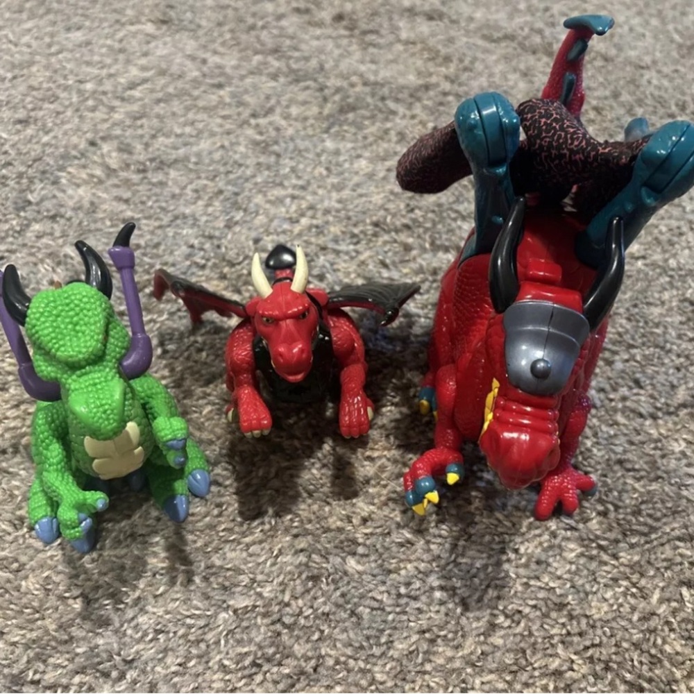 Lot Of 3 Fisher Price Imaginext  Dragon Action Figure’s